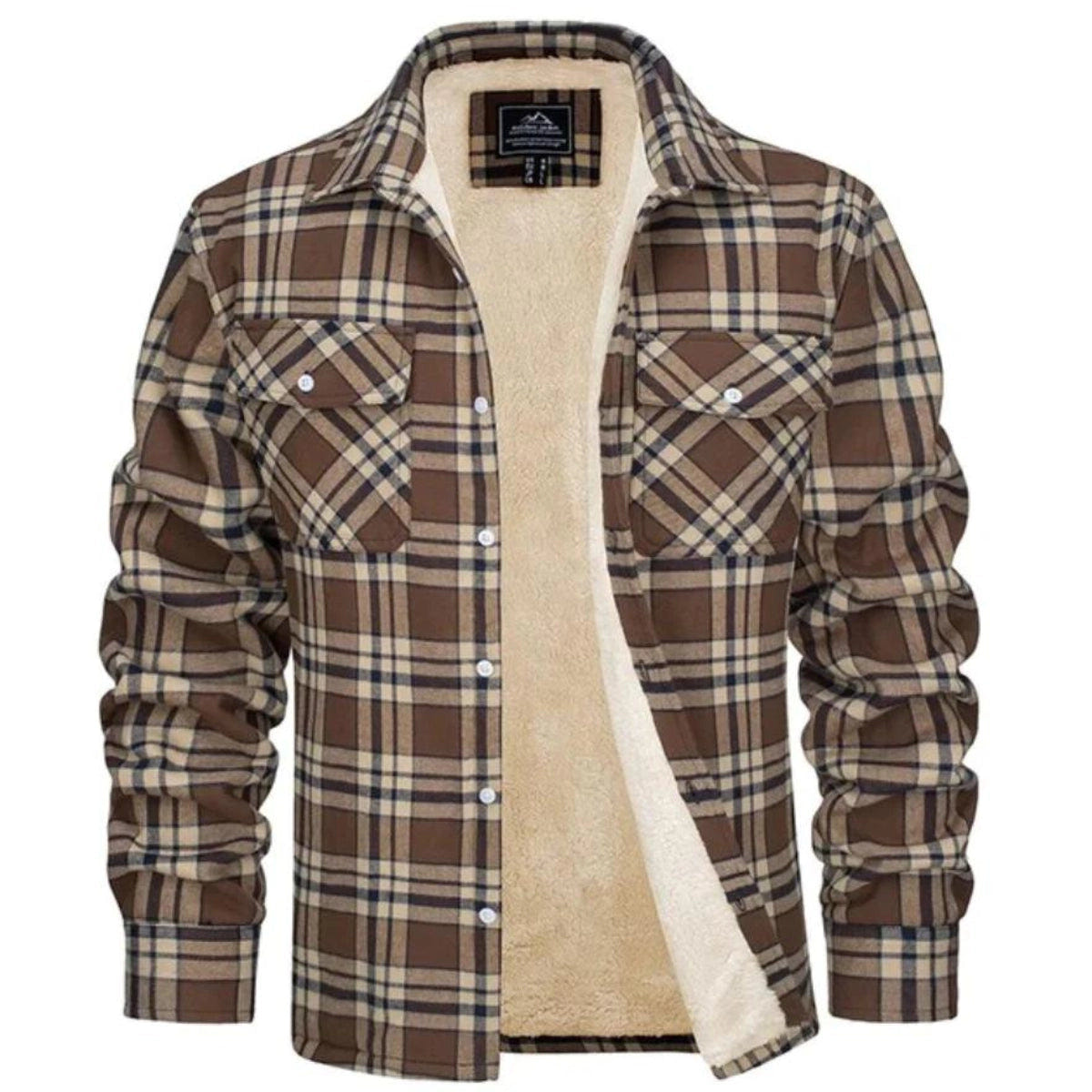 Bowen | Men's Sherpa Lined Plaid Flannel Shirt Jacket