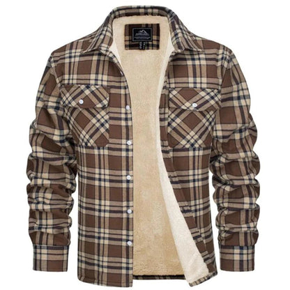 Bowen | Men's Sherpa Lined Plaid Flannel Shirt Jacket