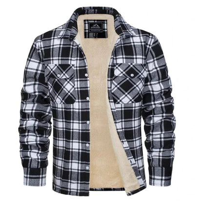 Bowen | Men's Sherpa Lined Plaid Flannel Shirt Jacket