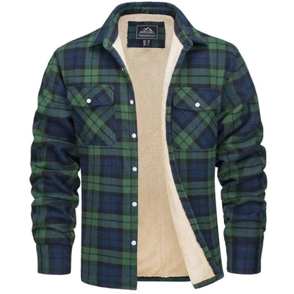 Bowen | Men's Sherpa Lined Plaid Flannel Shirt Jacket