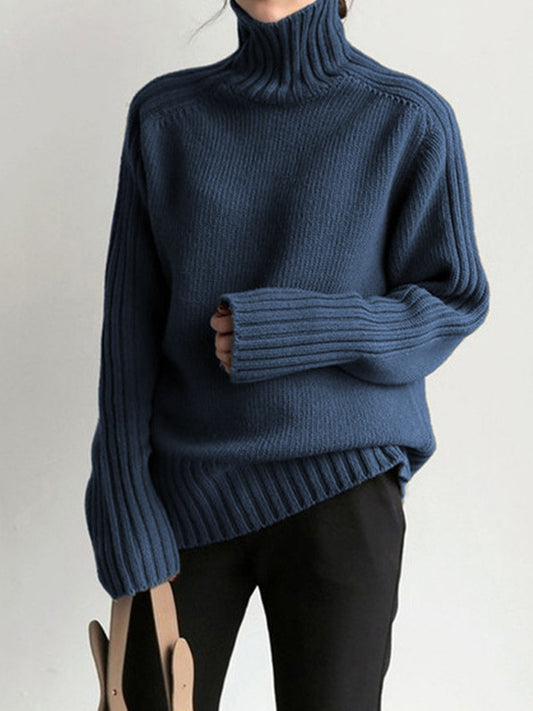 Cordelia | Women's Ribbed Turtleneck Knit Pullover Sweater