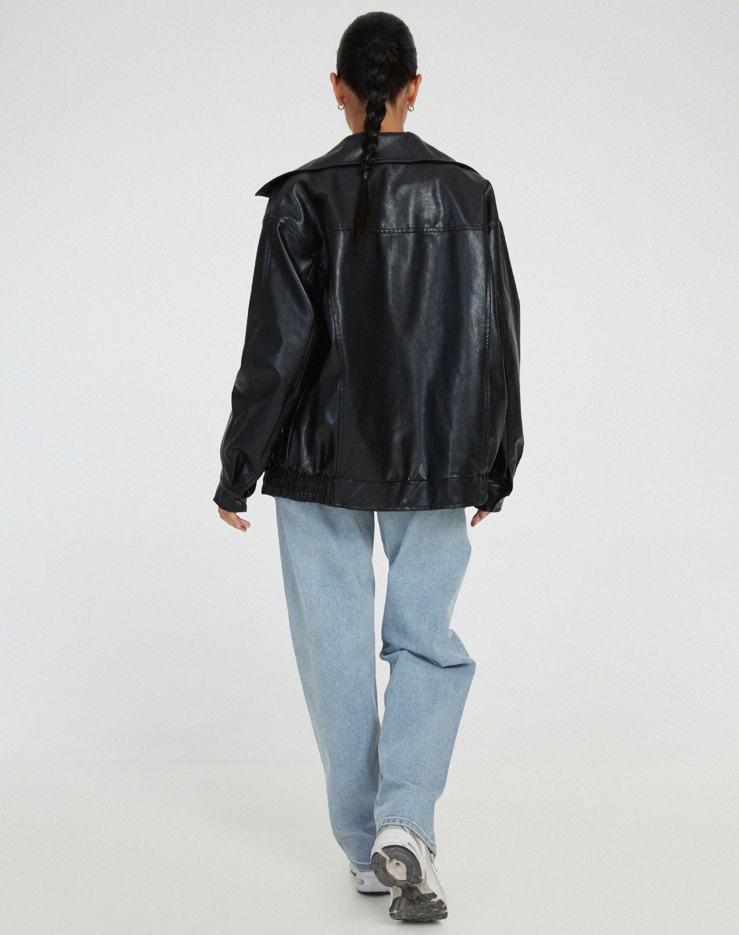 Sophia | Women's Oversized Faux Leather Bomber Jacket