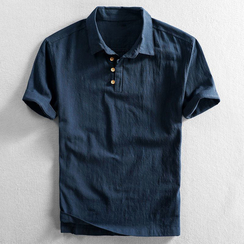 Edward | Men's Linen Blend Classic Relaxed Polo Shirt
