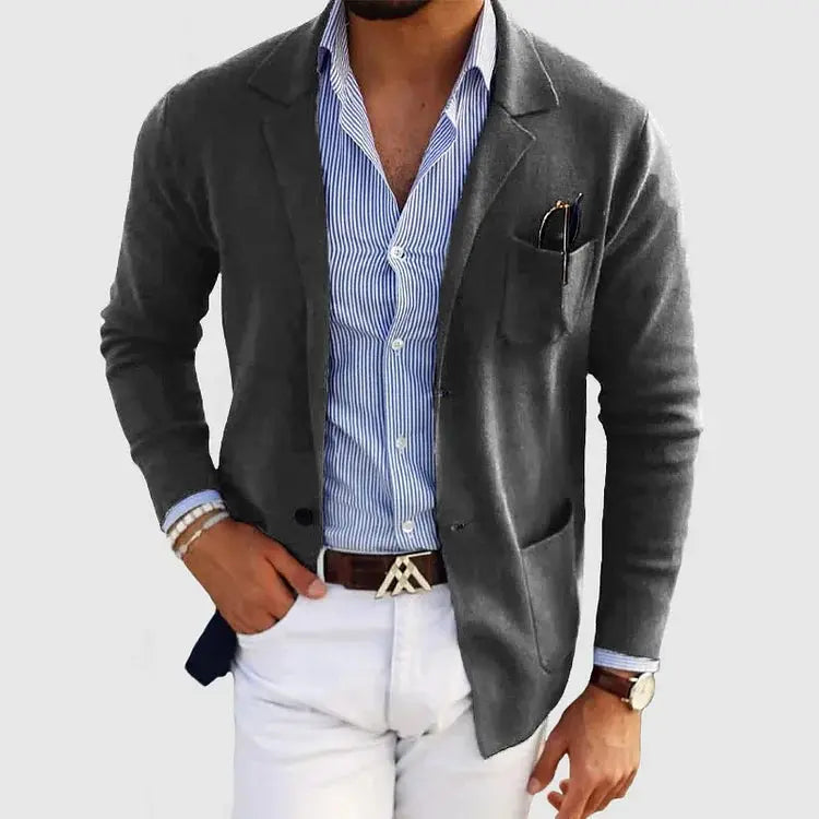 Ansel | Men's Knit Notched Lapel Blazer