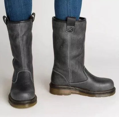 Marlowyk | Women's Lined Leather Pull On Round Toe Boot