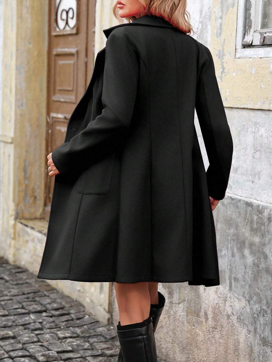Halcyon | Women's Double Breasted Wool Blend Tailored Longline Coat