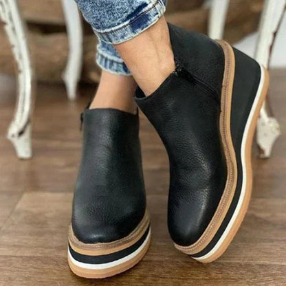 Bexlyn | Women's Waterproof Side-Zip Platform Wedge Ankle Boot