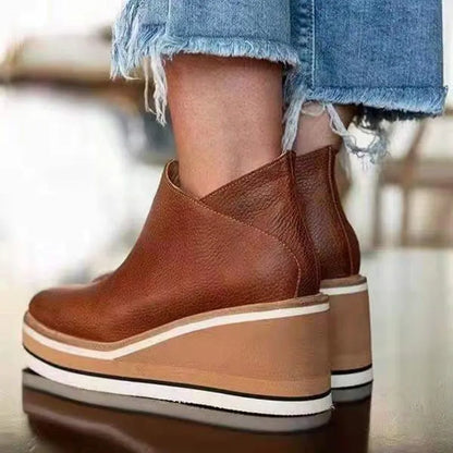 Bexlyn | Women's Waterproof Side-Zip Platform Wedge Ankle Boot