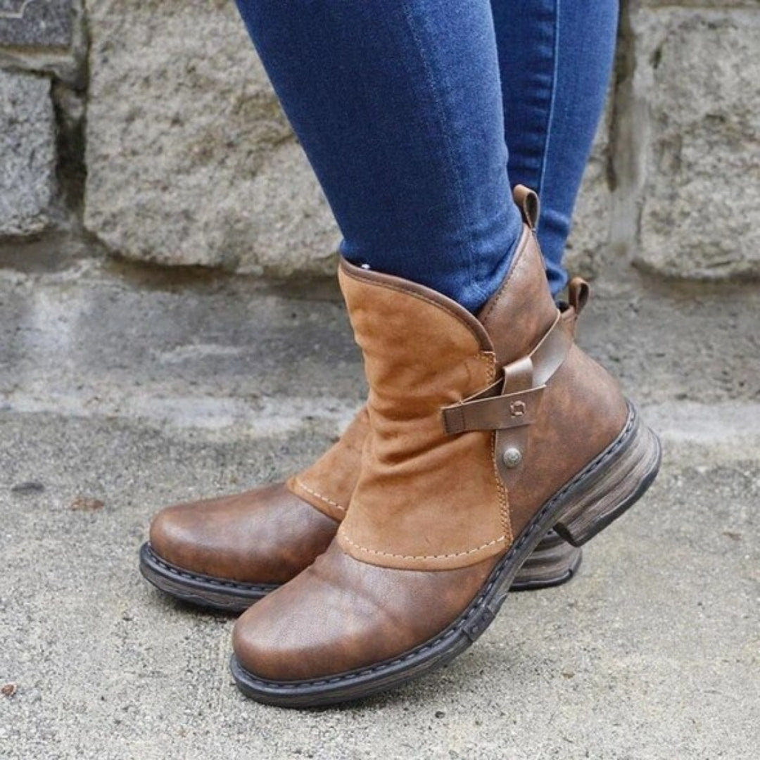 Brindley | Women's Fleece Lined Slouch Buckle Strap Ankle Boot