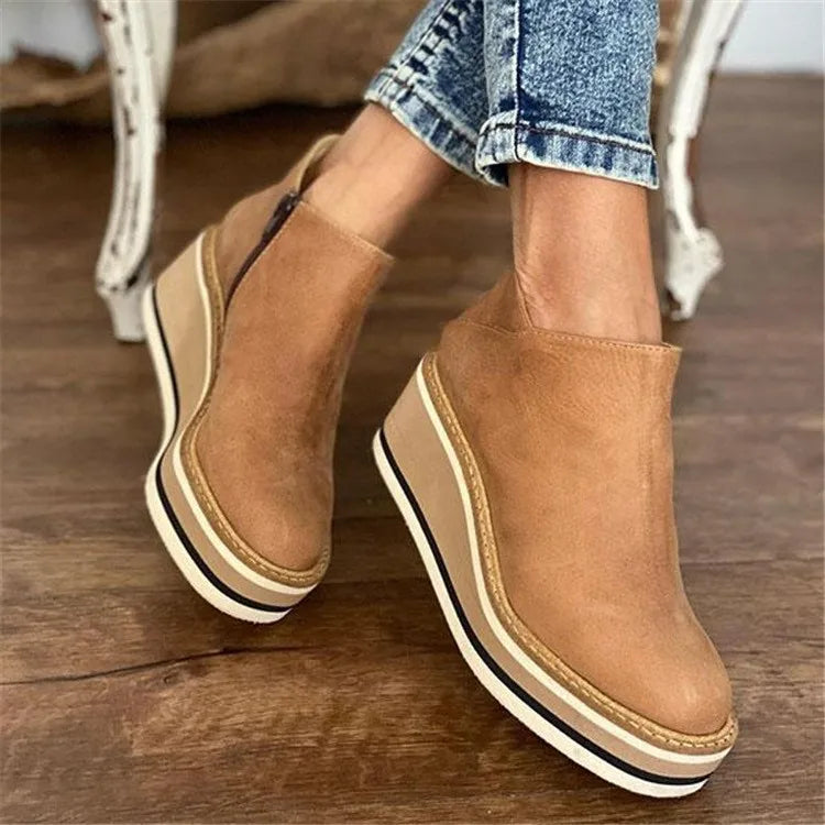 Bexlyn | Women's Waterproof Side-Zip Platform Wedge Ankle Boot