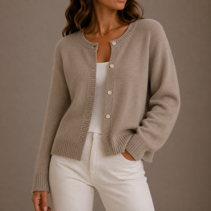 Marnith | Women's Knit Button-Up Long Sleeve Round Neck Cardigan