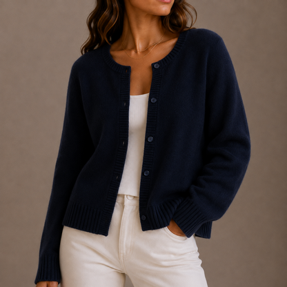 Marnith | Women's Knit Button-Up Long Sleeve Round Neck Cardigan