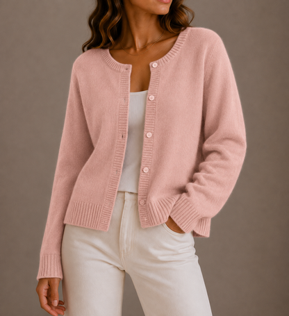 Marnith | Women's Knit Button-Up Long Sleeve Round Neck Cardigan