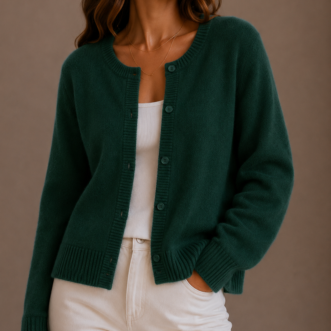 Marnith | Women's Knit Button-Up Long Sleeve Round Neck Cardigan