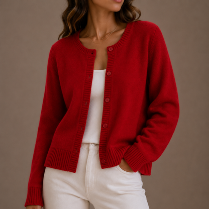 Marnith | Women's Knit Button-Up Long Sleeve Round Neck Cardigan