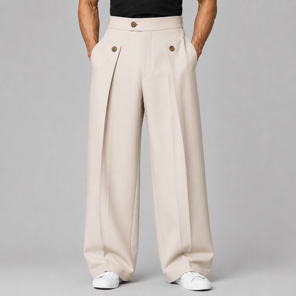 Halloran | Men's Wide Leg Pleated Front Tailored Trouser