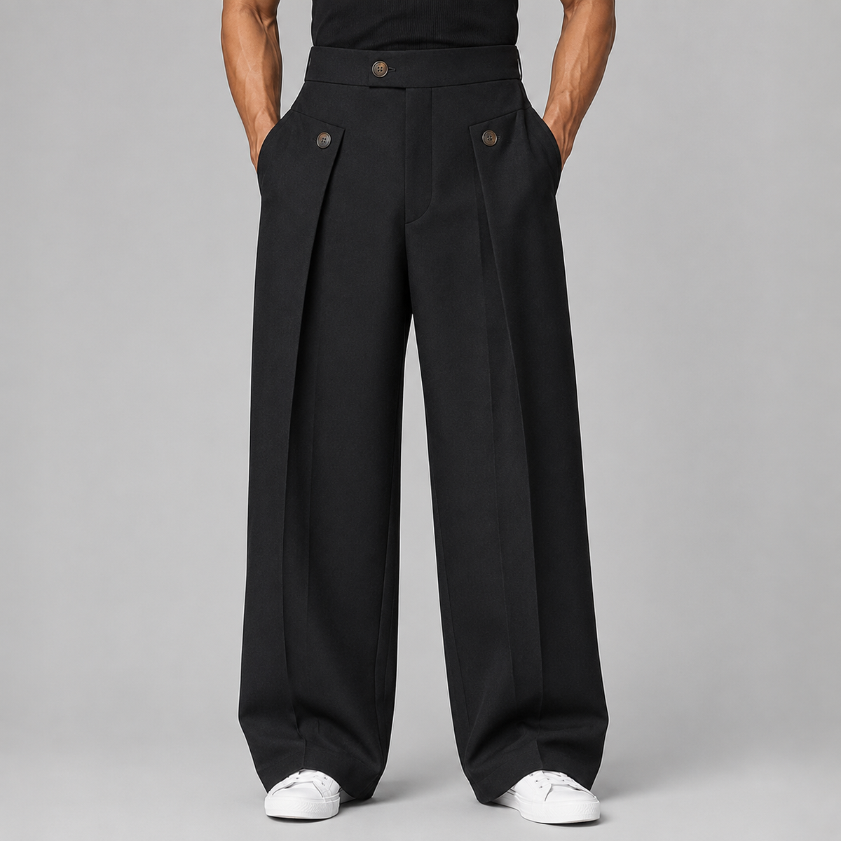 Halloran | Men's Wide Leg Pleated Front Tailored Trouser