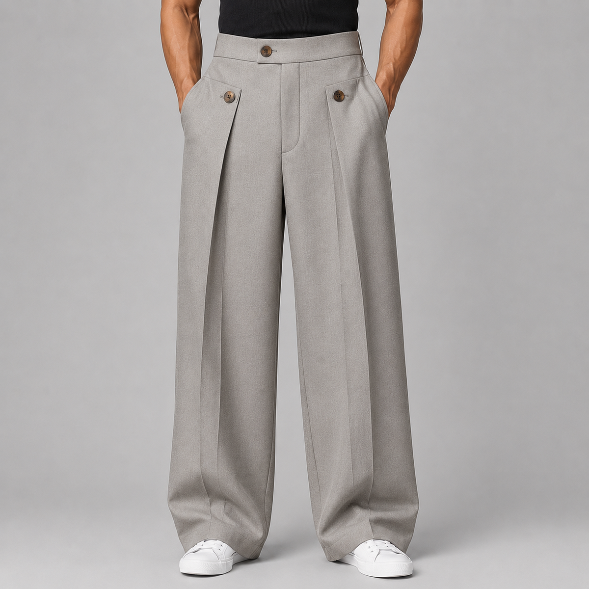 Halloran | Men's Wide Leg Pleated Front Tailored Trouser