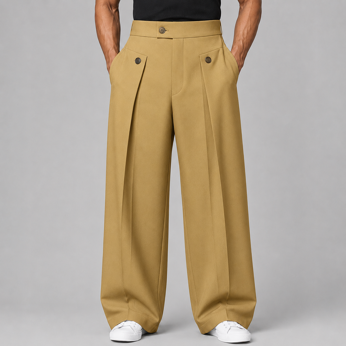 Halloran | Men's Wide Leg Pleated Front Tailored Trouser