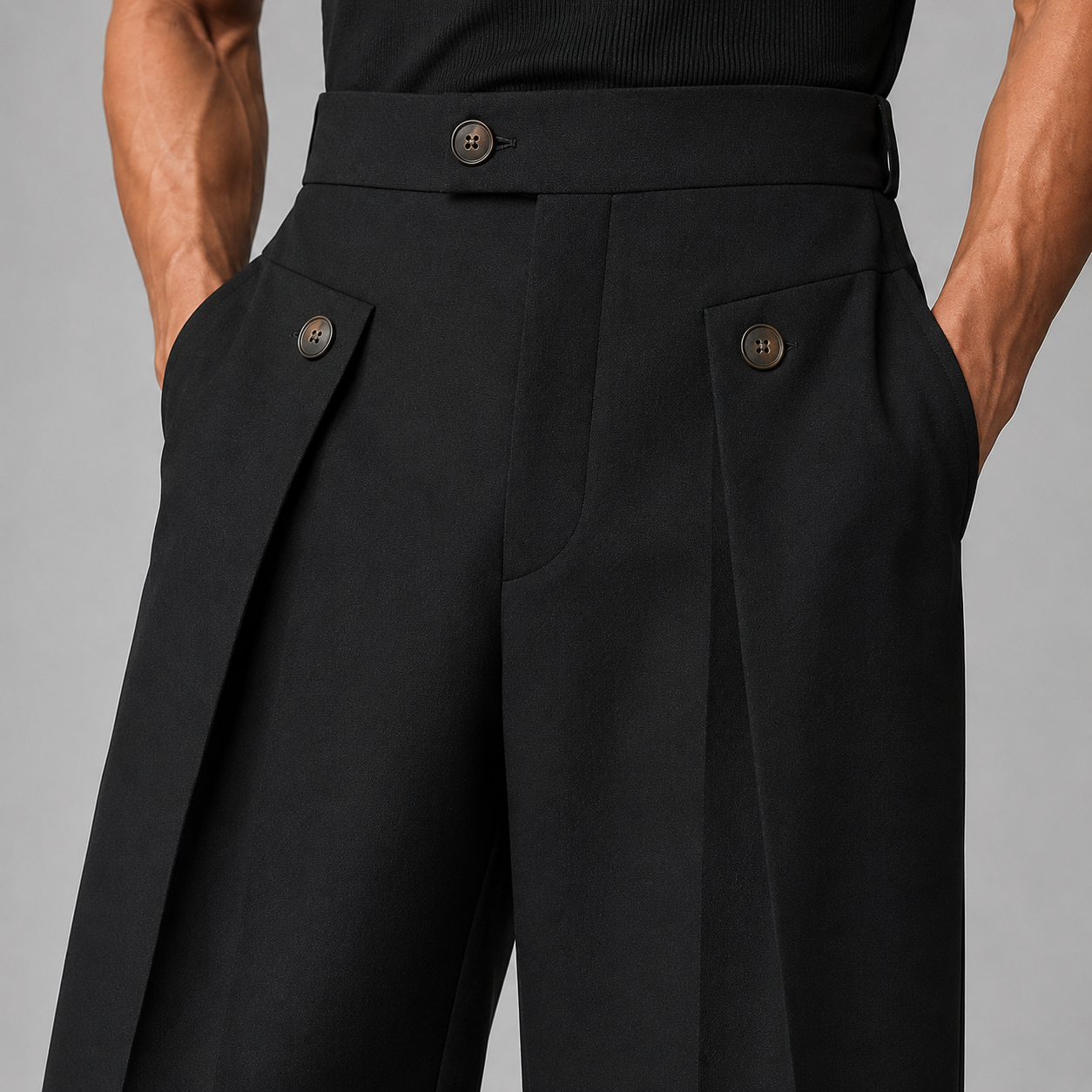 Halloran | Men's Wide Leg Pleated Front Tailored Trouser