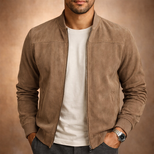 Rafferty | Men's Suede Bomber Smart Casual Lightweight Jacket