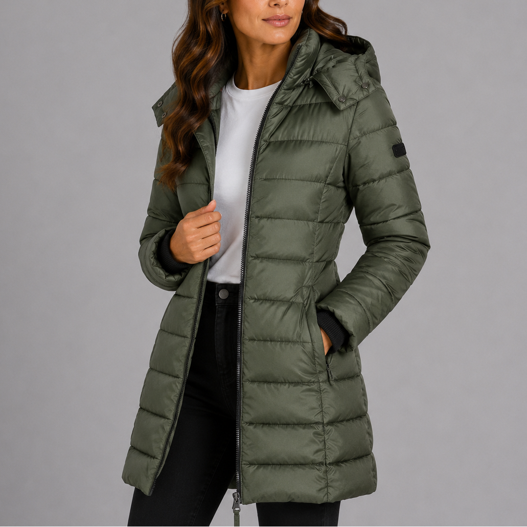 Marlow | Women's Hooded Long Puffer Jacket Insulated Quilted Winter Coat