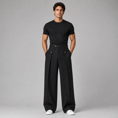 Halloran | Men's Wide Leg Pleated Front Tailored Trouser