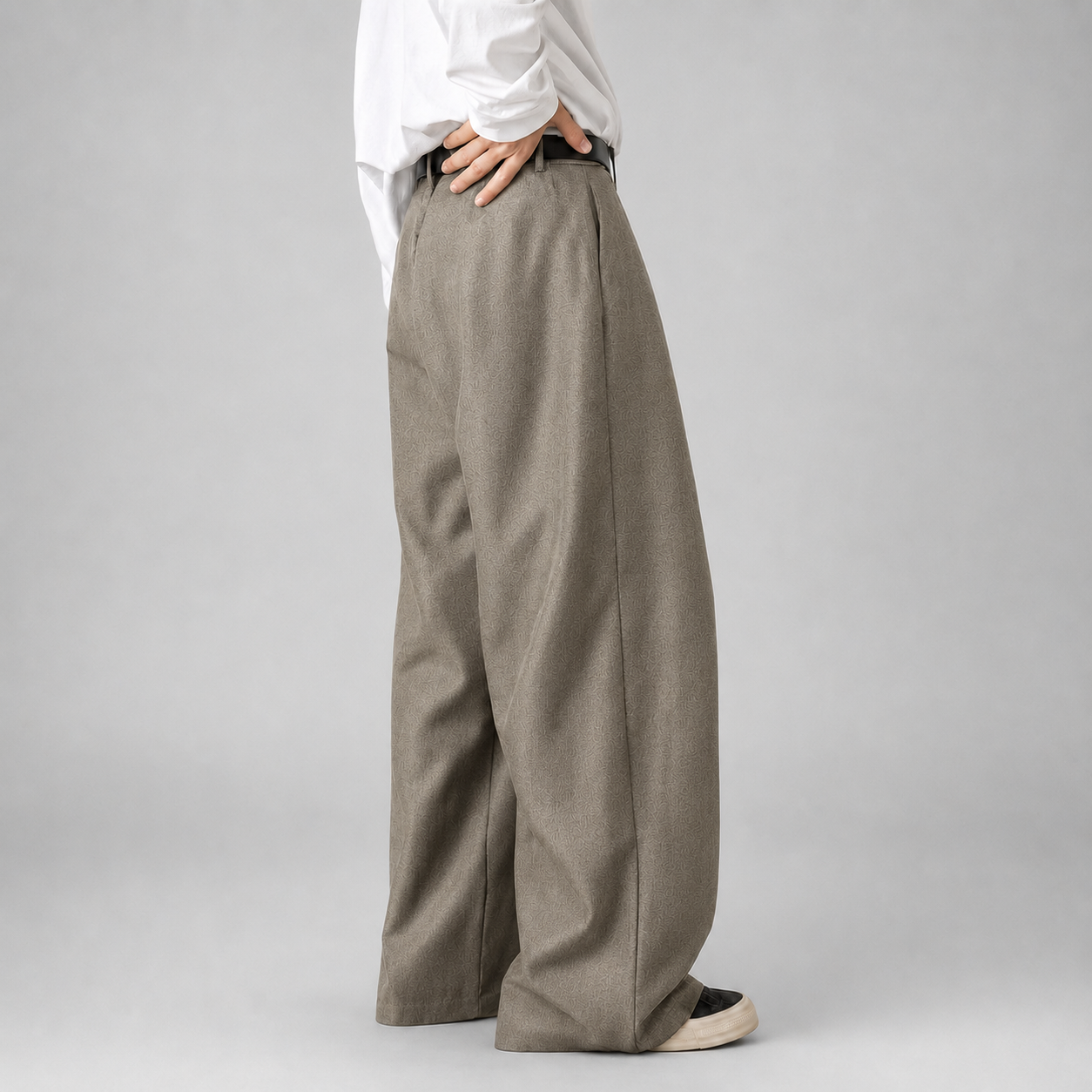 Corben | Men's Wide Leg Pleated High Waist Tailored Trousers
