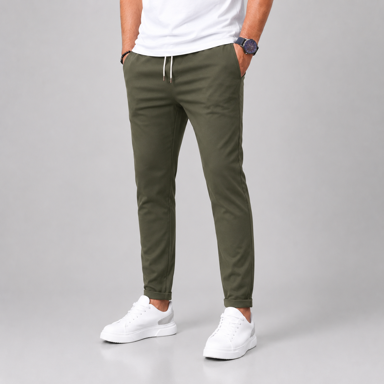Caspian | Men's Slim Fit Drawstring Tapered Dress Pants