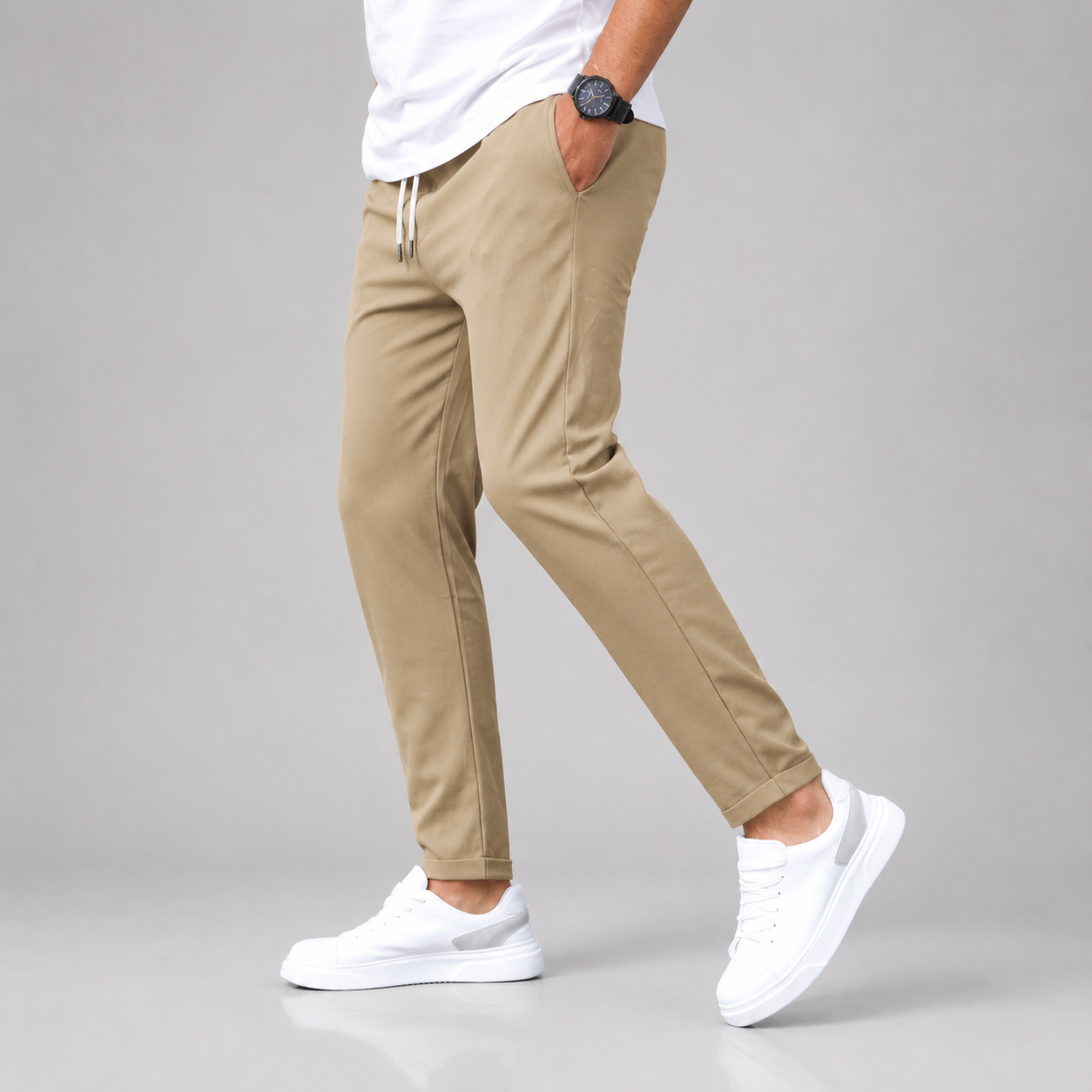 Caspian | Men's Slim Fit Drawstring Tapered Dress Pants