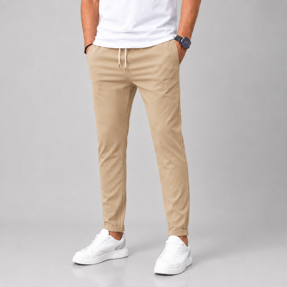 Caspian | Men's Slim Fit Drawstring Tapered Dress Pants