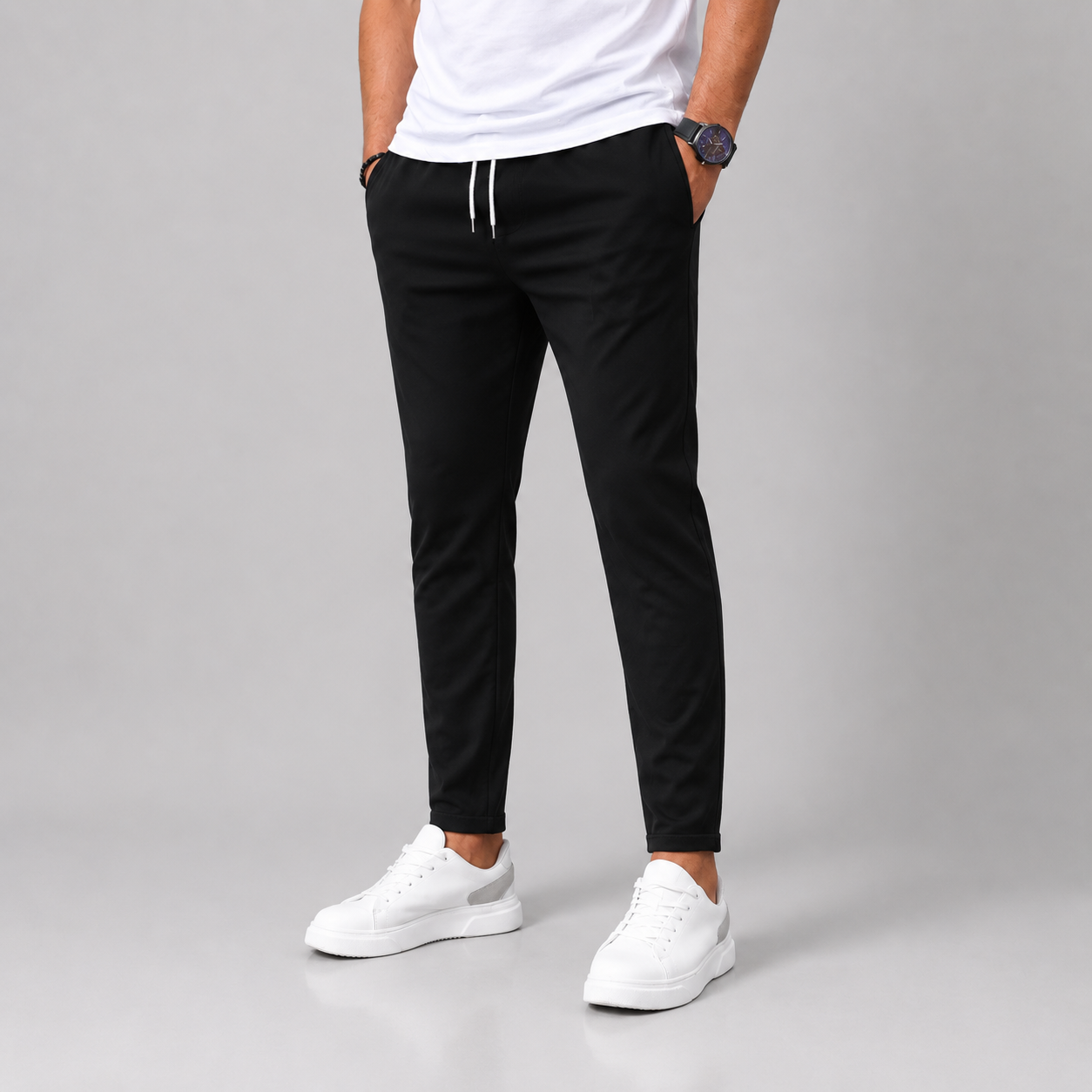 Caspian | Men's Slim Fit Drawstring Tapered Dress Pants