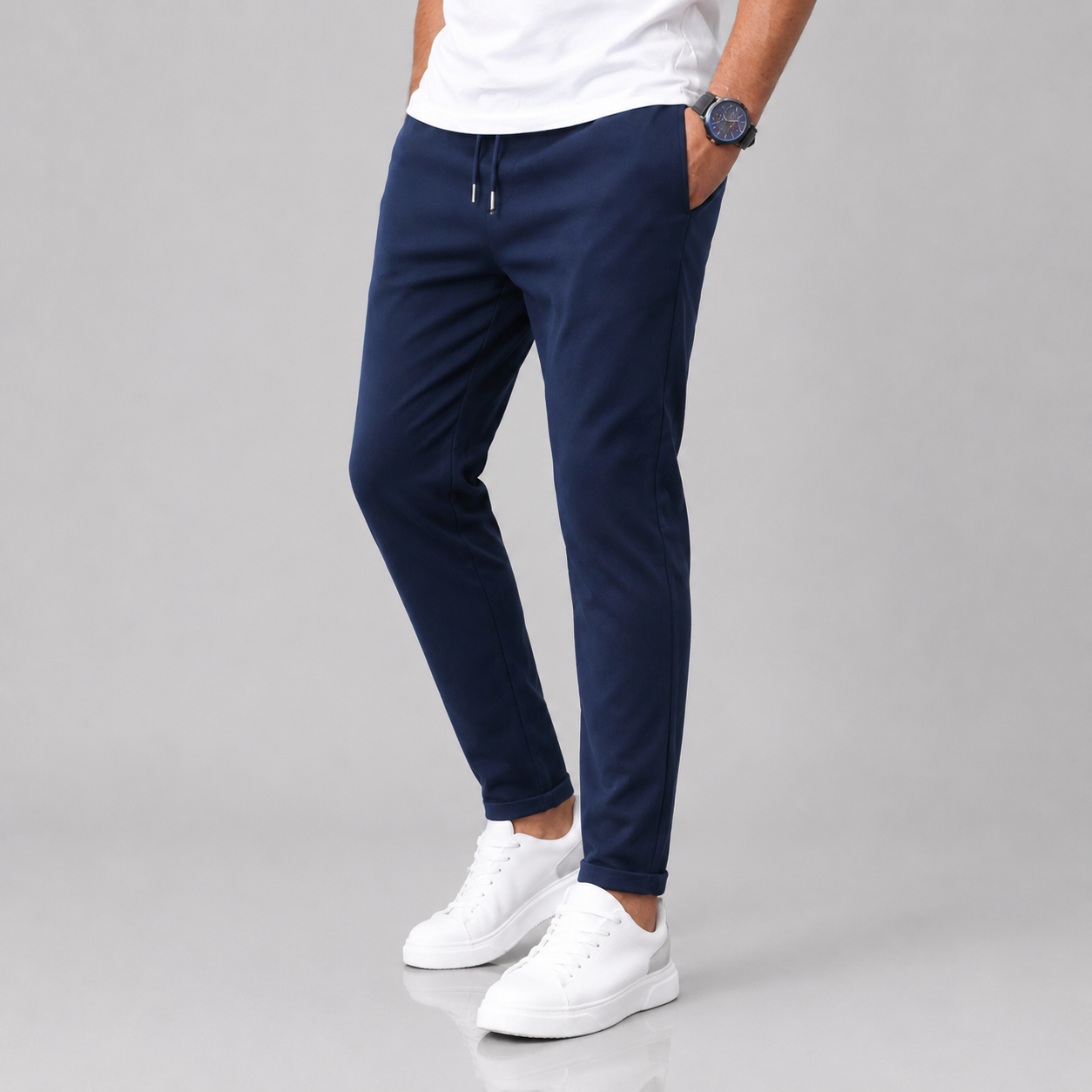 Caspian | Men's Slim Fit Drawstring Tapered Dress Pants