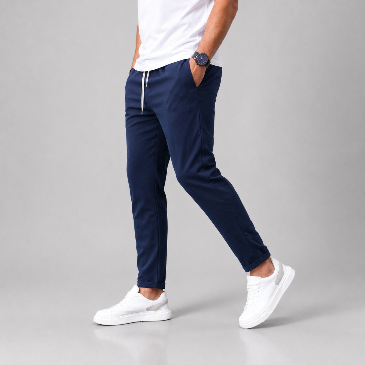 Caspian | Men's Slim Fit Drawstring Tapered Dress Pants