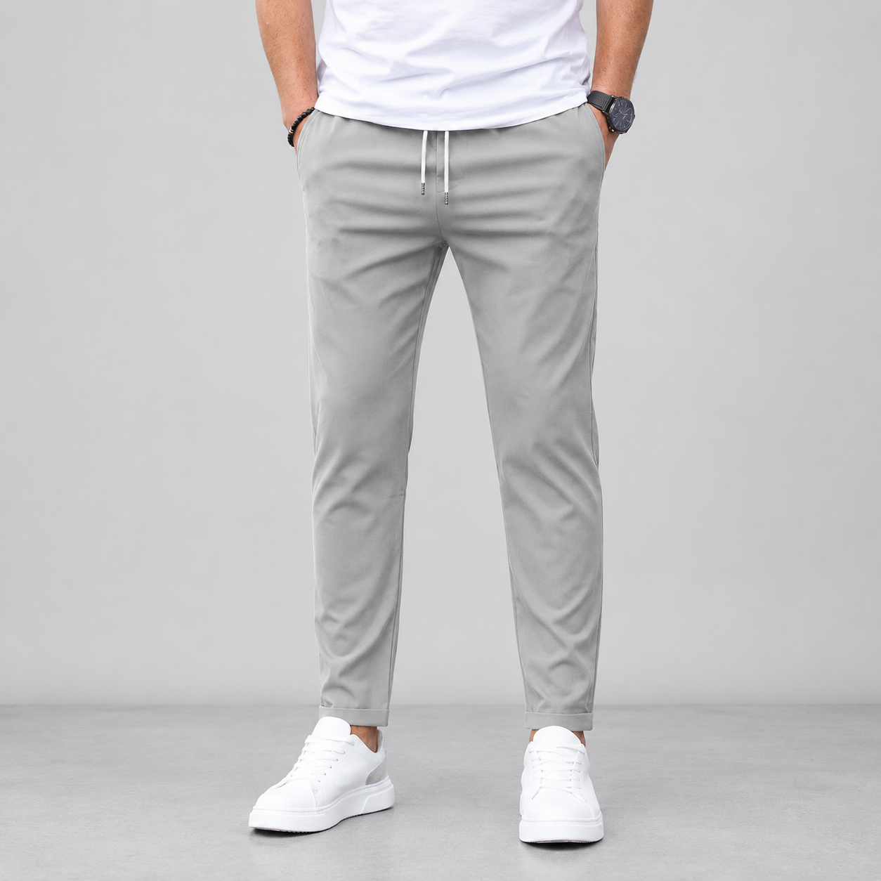 Caspian | Men's Slim Fit Drawstring Tapered Dress Pants