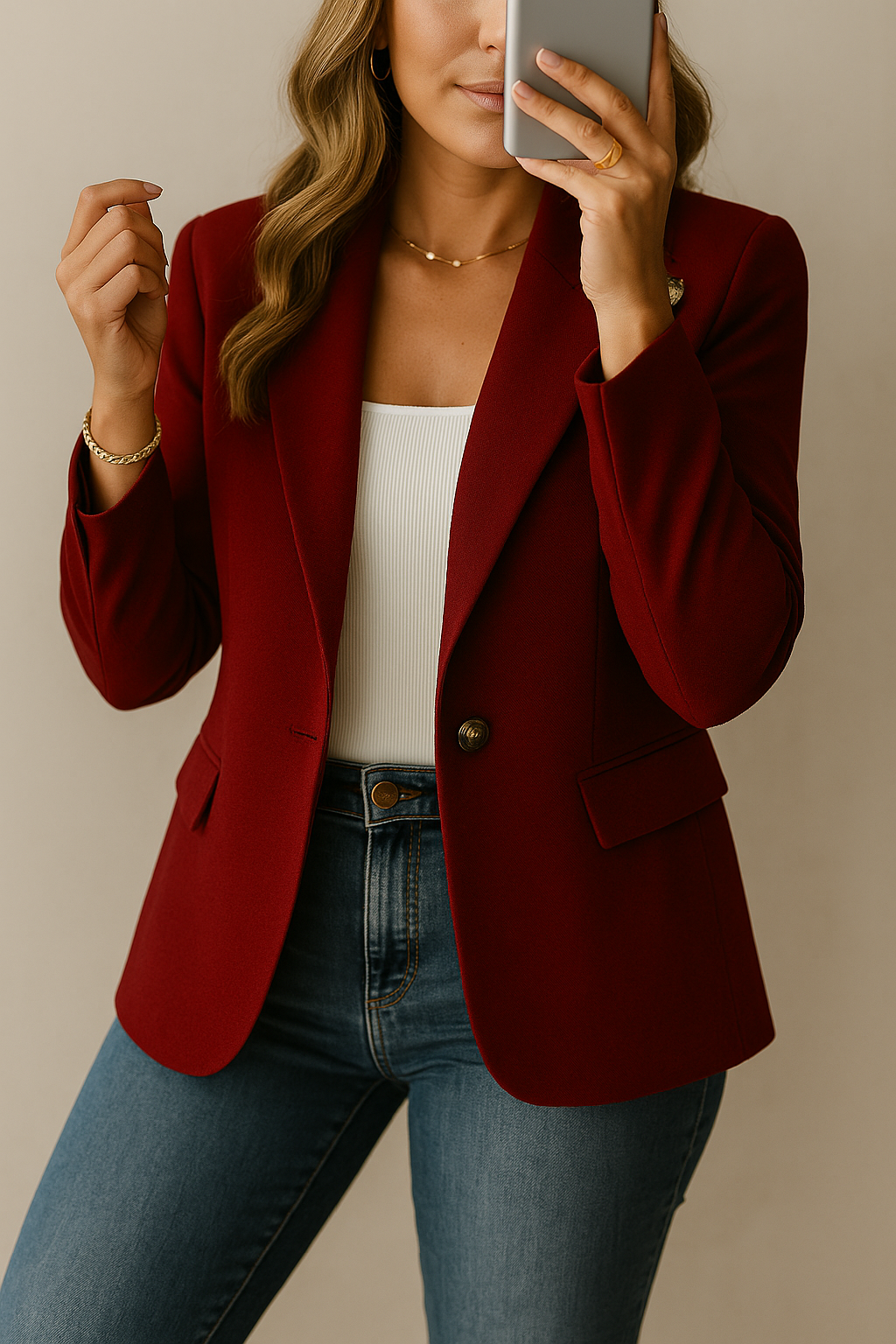 Sloane | Single Button Notch Lapel Tailored Fit Casual Blazer