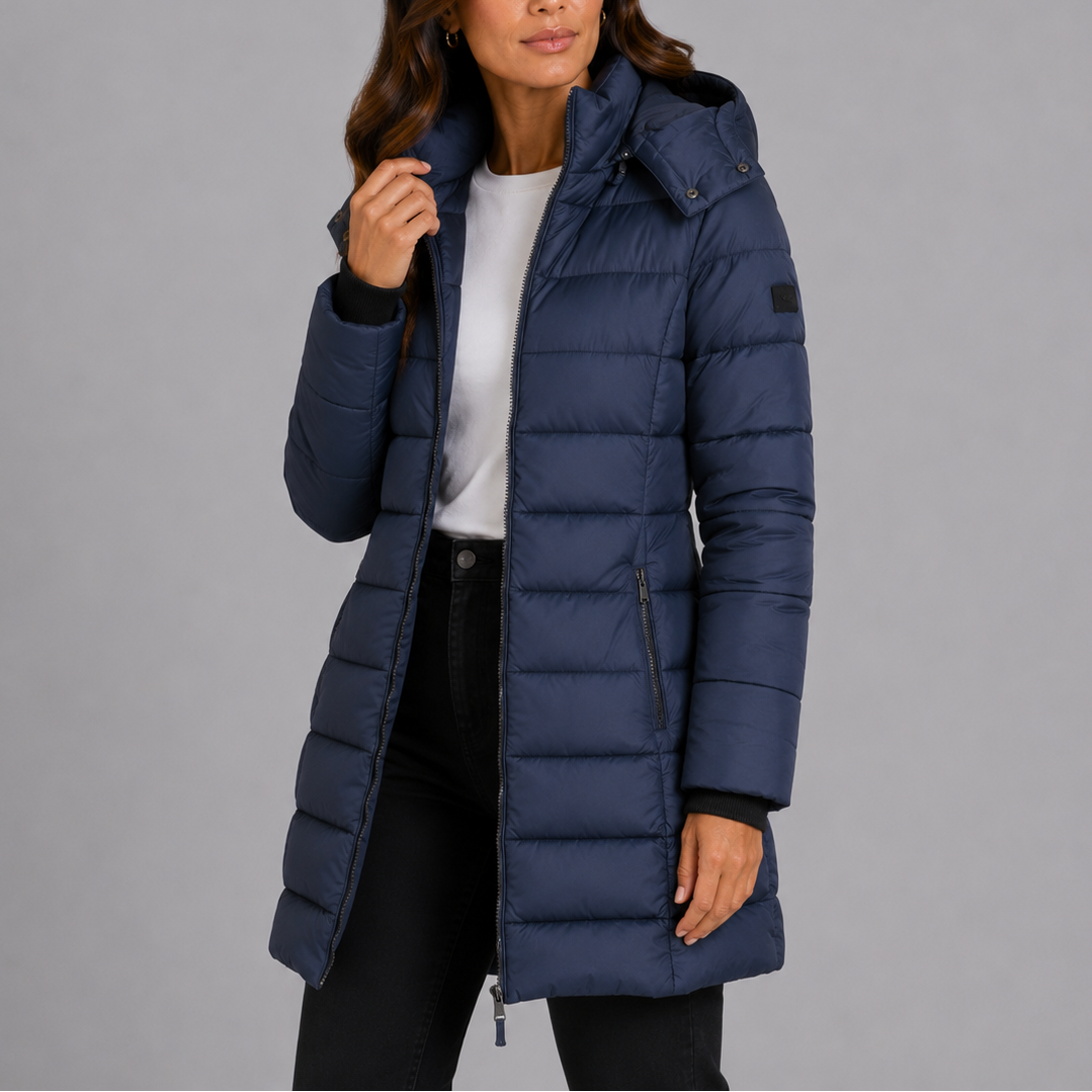 Marlow | Women's Hooded Long Puffer Jacket Insulated Quilted Winter Coat