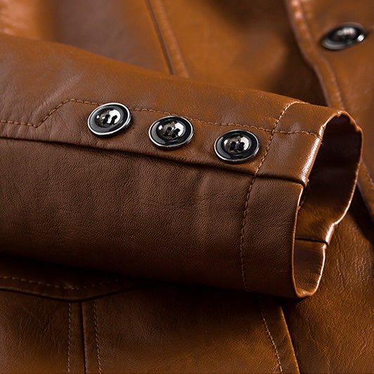 Lucian | Men's Faux Leather Tailored Two-Button Blazer Jacket
