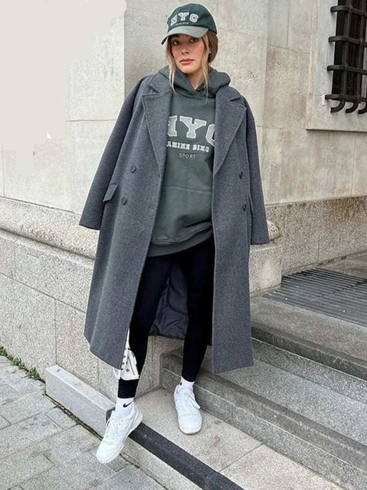 Corinne | Women's Wool Blend Longline Trench Coat