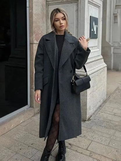Corinne | Women's Wool Blend Longline Trench Coat