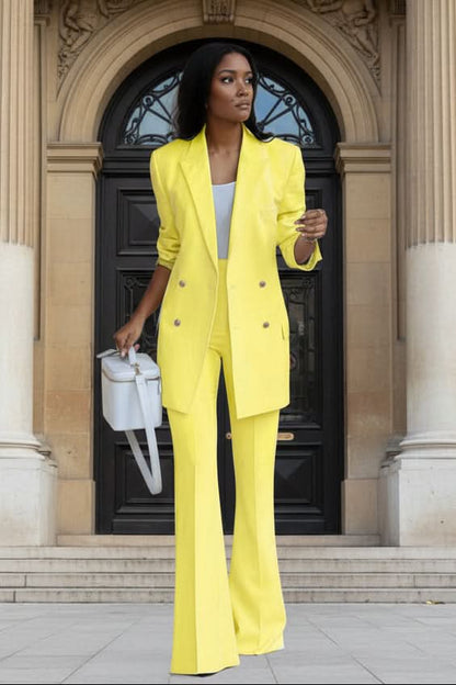 Vesanne | Women's Tailored Double-Breasted Blazer Suit Set