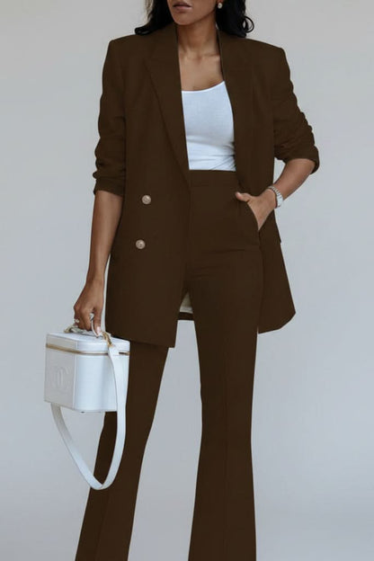 Vesanne | Women's Tailored Double-Breasted Blazer Suit Set