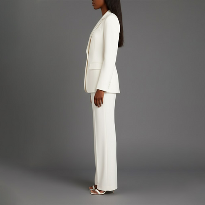 Odette | Women's Tailored Single Breasted Wide Leg Pantsuit Set