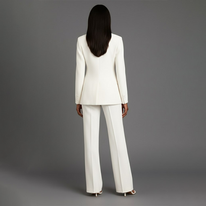 Odette | Women's Tailored Single Breasted Wide Leg Pantsuit Set