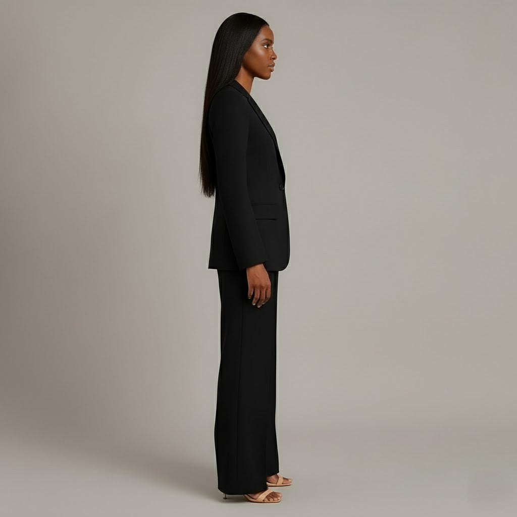 Odette | Women's Tailored Single Breasted Wide Leg Pantsuit Set