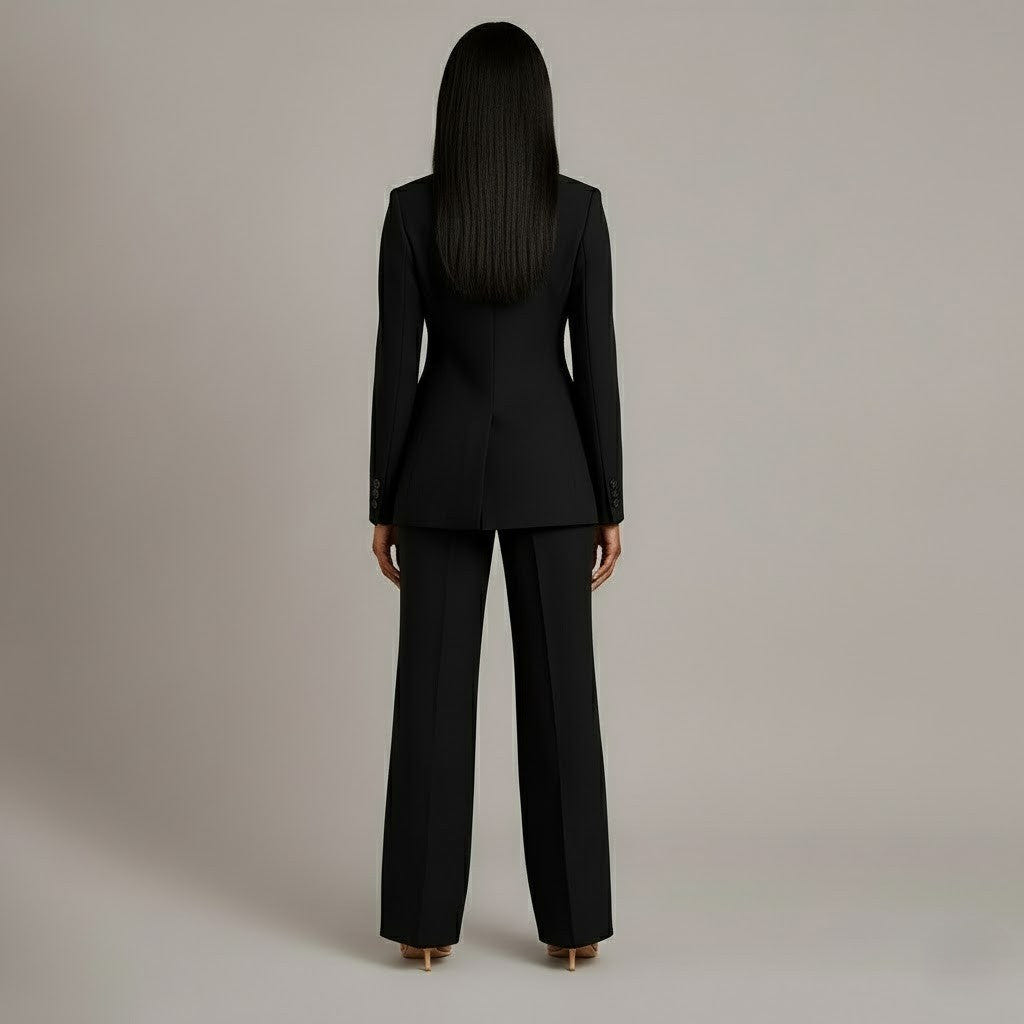 Odette | Women's Tailored Single Breasted Wide Leg Pantsuit Set