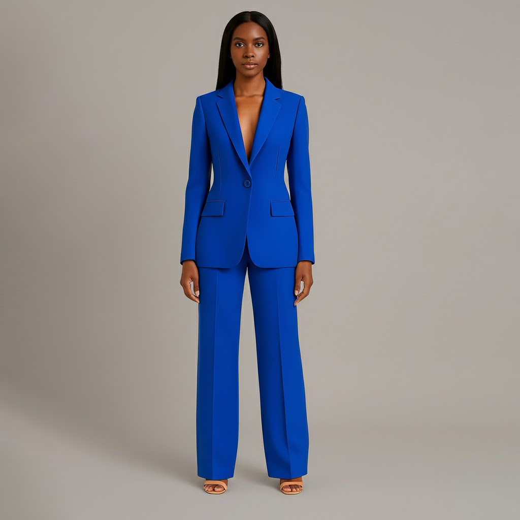 Odette | Women's Tailored Single Breasted Wide Leg Pantsuit Set
