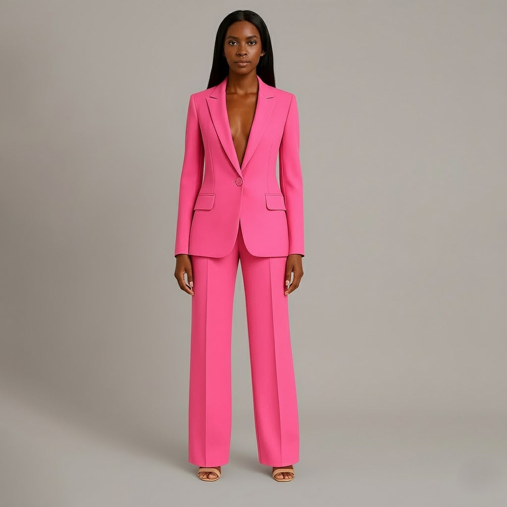 Odette | Women's Tailored Single Breasted Wide Leg Pantsuit Set