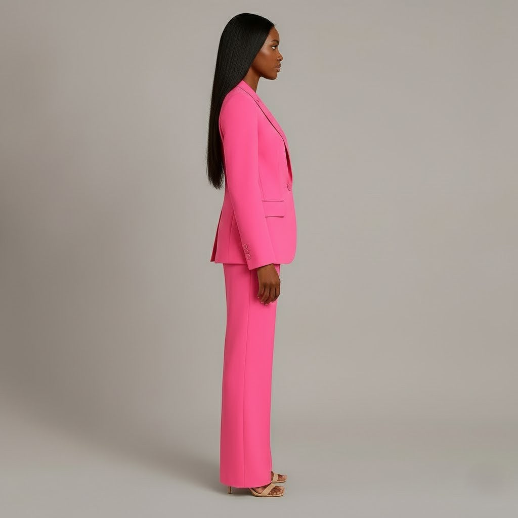 Odette | Women's Tailored Single Breasted Wide Leg Pantsuit Set