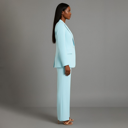 Odette | Women's Tailored Single Breasted Wide Leg Pantsuit Set